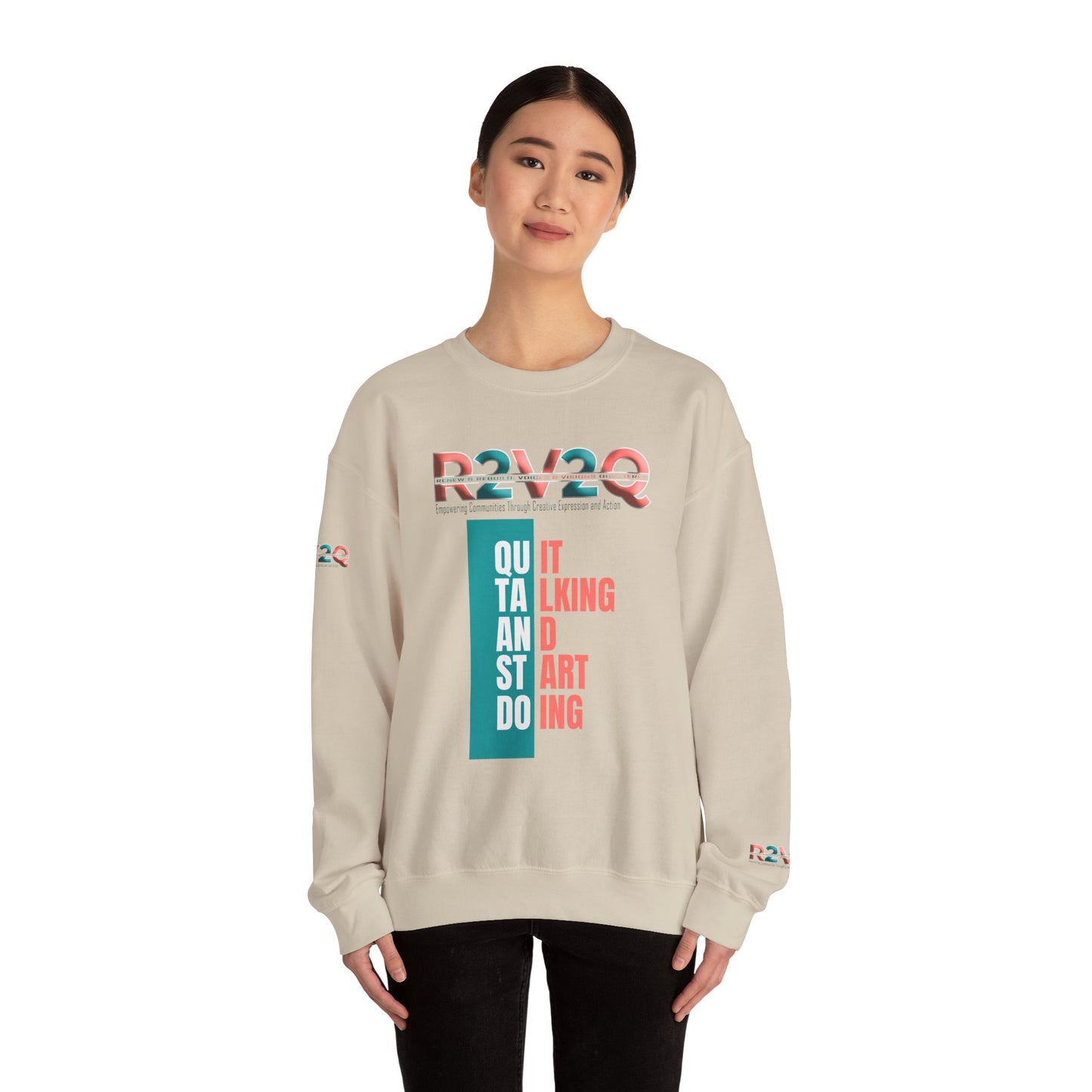 Empowering Unisex Heavy Blend Crewneck Sweatshirt - Renew and Rebuild Design