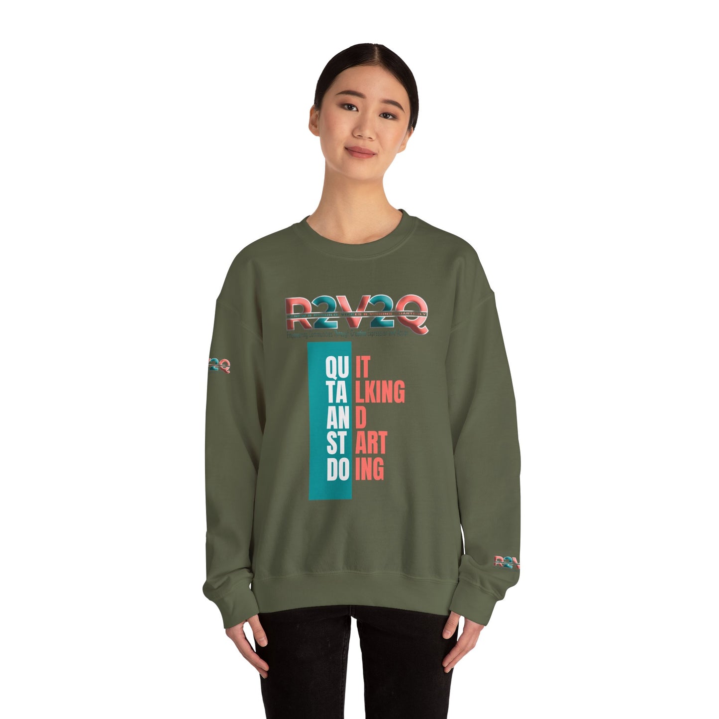 Empowering Unisex Heavy Blend Crewneck Sweatshirt - Renew and Rebuild Design